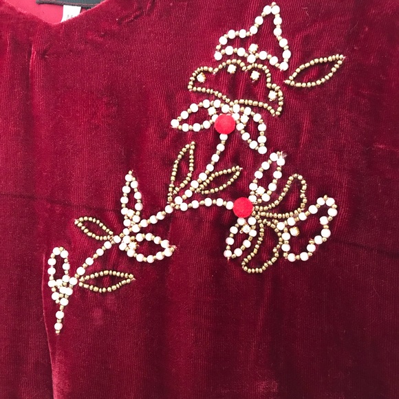 ♥️final mark down ♥️Velvet embroided high low top - Picture 6 of 13